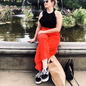 H&M Linen blend wide leg pants